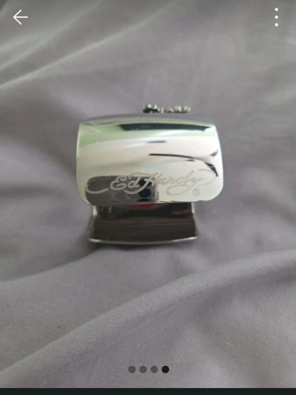 Ed Hardy Silver-Tone Metal Clip